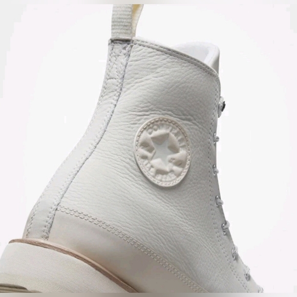 New Converse Chuck Taylor Crafted Leather Boot Hi Egret/Ivory/Pink 173212C W7.5 - Picture 7 of 12